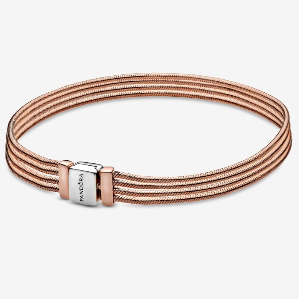Pandora Rose Gold Reflexions Multi Snake Chain Bracelet NEW